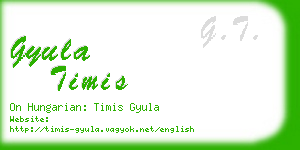 gyula timis business card